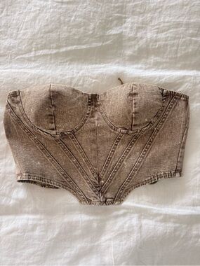 Windsor Washed Brown Strapless Bustier Bodysuit